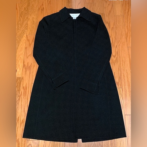 Women’s 4 Linda Allard Ellen Tracy 100% Wool Buttonless Open Front Jacket Coat - Picture 2 of 11